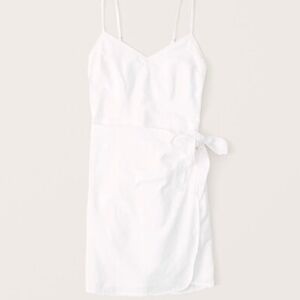 Abercrombie & Fitch white linen wrap dress